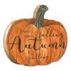 "Leaves Are Falling" By Artisan Cindy Jacobs Printed on Wooden Pumpkin Wall Art