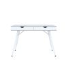 30 H x 22 W x 45 D Grey Home Desk with Two White Storage Drawers