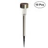 10pcs Garden Outdoor Stainless Steel LED Solar Landscape Path Lights Yard Lamp