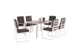 Patio Furniture Set 7 Piece Outdoor Dining Table Set, Dining Table and Chairs Set, Patio Conversation Set with Cushions