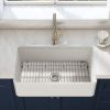 36 Inch Fireclay Farmhouse Kitchen Sink White Single Bowl Apron Front Kitchen Sink; Bottom Grid and Kitchen Sink Drain Included