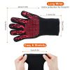 BBQ Gloves 1472Â°F Heat Resistant Grill Gloves Anti-slip Carbon Fiber BBQ Gloves