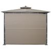 Patio 9.8ft.L x 9.8ft.W Gazebo with Extended Side Shed/Awning and LED Light for Backyard,Poolside, Deck, Brown