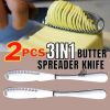 2 Pack Stainless Steel Butter Spreader Knife Butter Curler Spreader Butter Knife