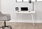 30 H x 22 W x 45 D Grey Home Desk with Two White Storage Drawers